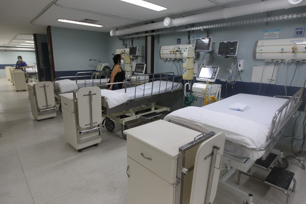 Leito do Hospital Espanhol, uma das unidades de tratamento da Covid-19 em Salvador — Foto: Elói Corrêa/Governo da Bahia