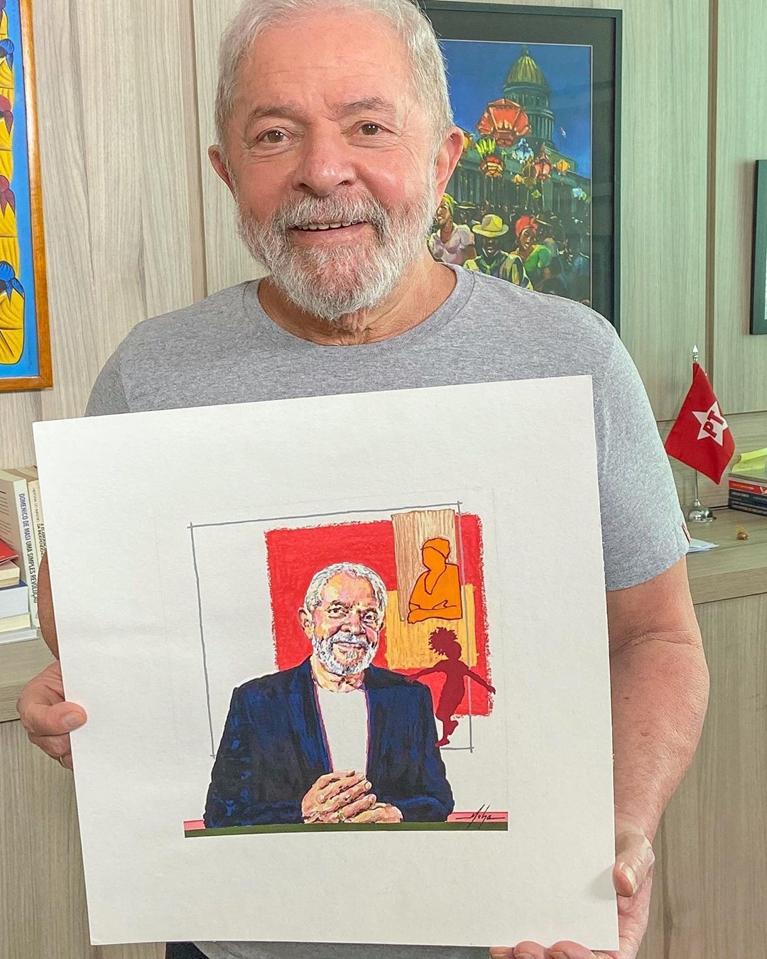Lula reposta ilustração feita por @muhabazila para a Vogue Brasil (Foto: Reprodução)