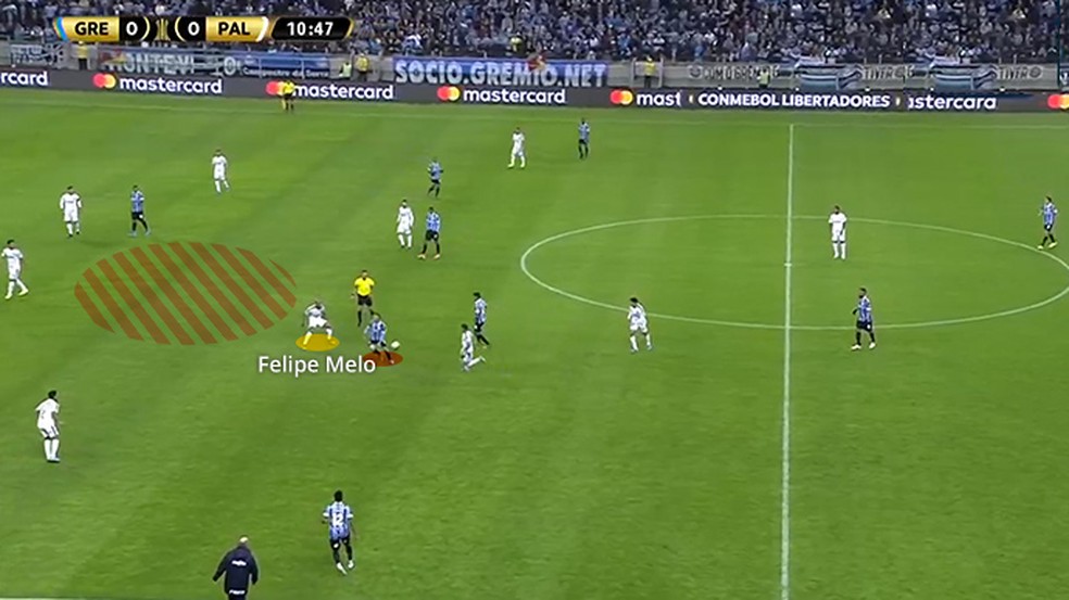 Felipe Melo encaixando em Ãverton â Foto: Leonardo Miranda