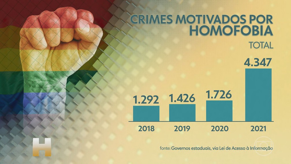 Soma dos crimes por homofobia — Foto: TV Globo/Reprodução