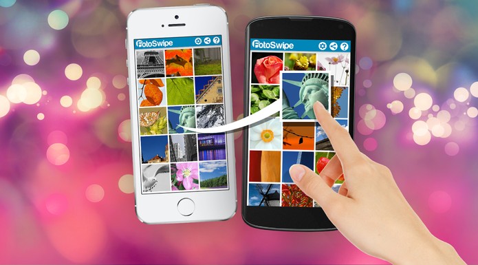 App FotoSwipe permite compartilhar imagens entre Android e iOS; veja como usar (Foto: Divulgação/FotoSwipe) App FotoSwipe permite compartilhar imagens entre Android e iOS; veja como usar (Foto: Divulgação/FotoSwipe)