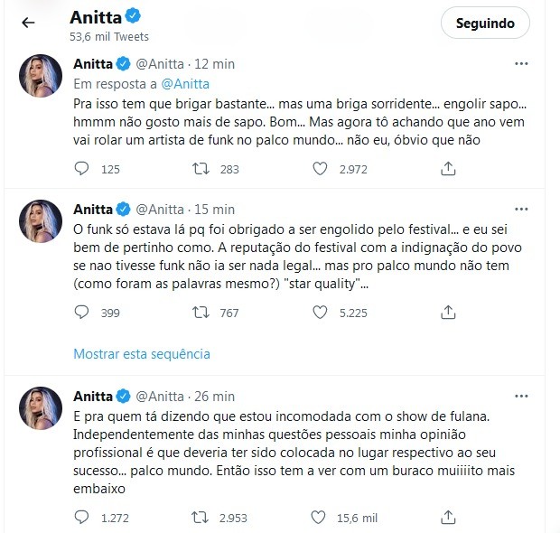 Tweets de Anitta (Foto: Reprodução/Twitter)