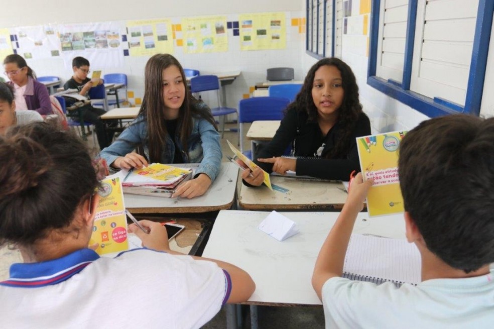 Escola de ensino fundamental integral em Alagoas — Foto: Valdir Rocha e José Demétrio/Seduc-AL