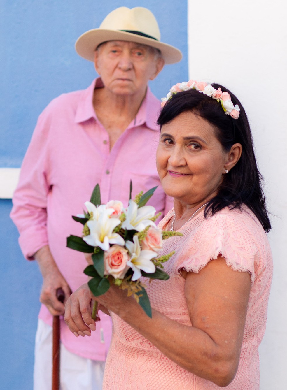 Aos 94 anos, homem realiza sonho da esposa de casar na igreja após quatro décadas juntos — Foto: Arquivo Pessoal