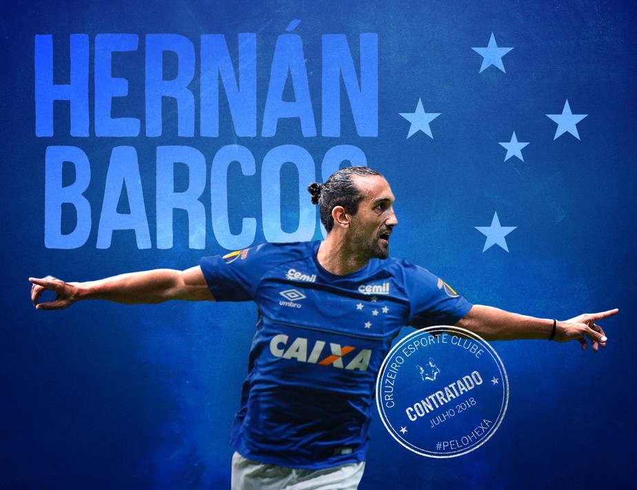 Cruzeiro confirma contrataÃ§Ã£o do atacante HernÃ¡n Barcos por um ano