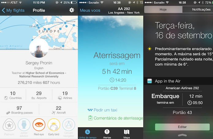 Receba informações de aeroportos e empresas aéreas com o App in the Air (Foto: Divulgação