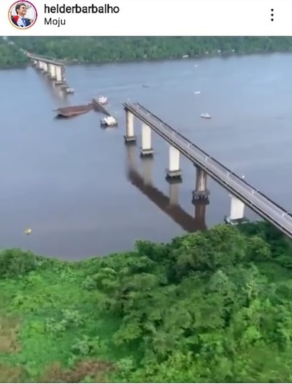 Governador sobrevoou a área atingida no início da manhã deste sábado (6).  — Foto: Reprodução/ Instagram