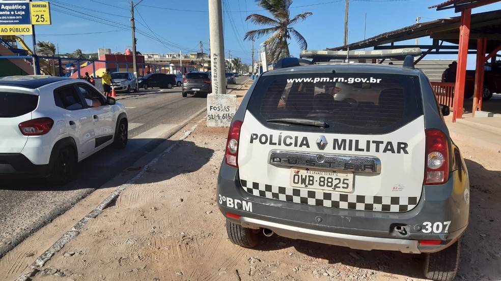 Polícia Militar em Búzios, Nísia Floresta, Grande Natal RN — Foto: Sérgio Henrique Santos/Inter TV Cabugi