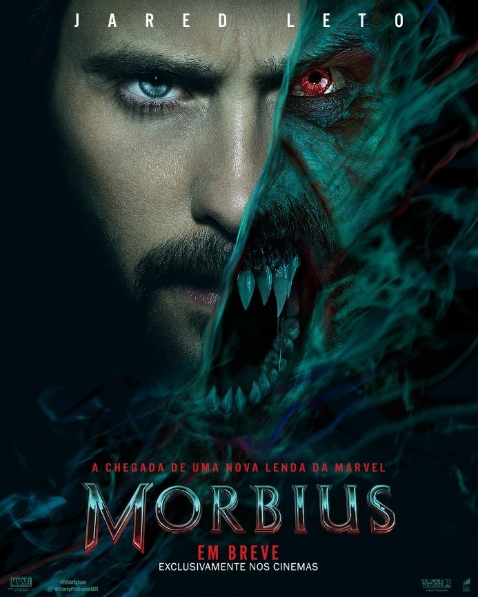 Novo poster de Morbius, que estreia no Brasil em 20 de janeiro de 2022, é apresentado na CCXP Worlds 21 (Foto: Divulgação)