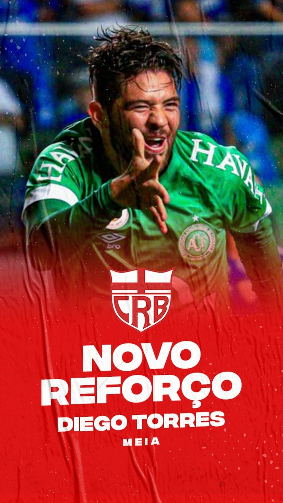 Diego foi anunciado terça pelo CRB — Foto: ASCOM CRB