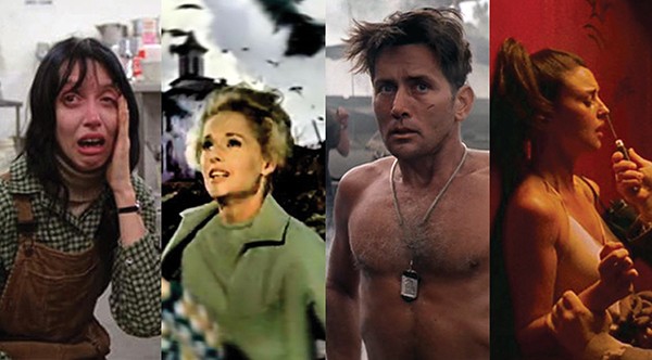 ‘O Iluminado’ (1980), ‘Os Pássaros’ (1963), ‘Apocalypse Now’ (1979), 'Irreversível' (2002) (Foto: Divulgação)
