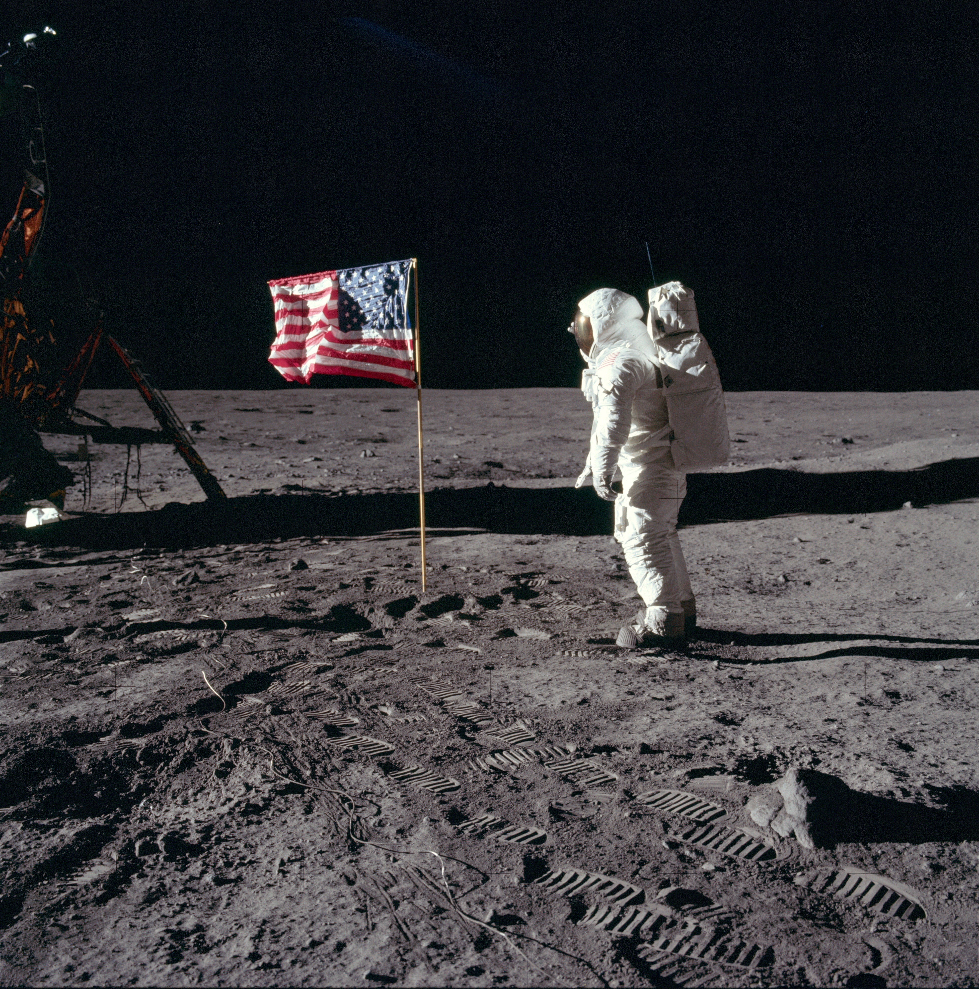 Buzz Aldrin, primeiro homem a pisar na Lua, em 1969. (Foto: Wikimedia Commons)