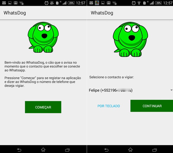 WhatsDog é um aplicativo não oficial do Whatsapp para monitorar contatos do mensageiro. (Foto: Reprodução/Luciana Vieira)