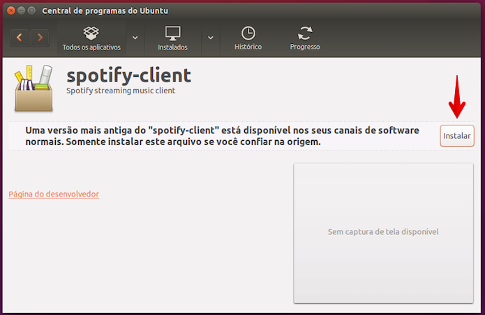 Instalando o Spotify no Ubuntu (Foto: Reprodução/Helito Bijora) 