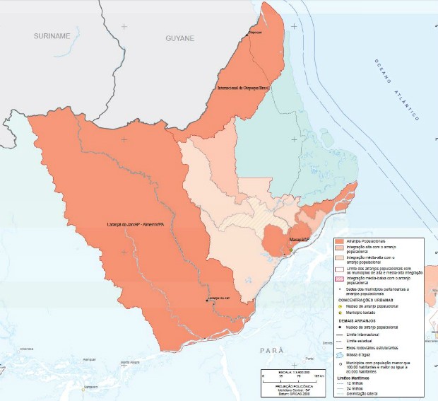 IBGE traçou mapa de núcleos populacionais no Amapá (Foto: Reprodução/IBGE)