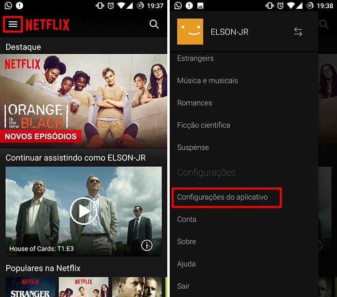 Netflix permite que usuário escolha como consumir dados no 3G ou 4G (Foto: Reprodução/Elson de Souza)