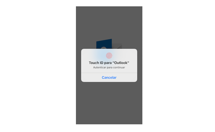 Acessando o Outlook no iPhone com a Touch ID (Foto: Reprodução/Marvin Costa)