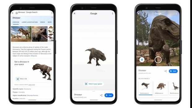 Google traz projeções de animais 3D em realidade aumentada