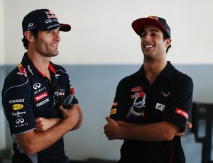 Mark Webber e Daniel Ricciardo na Malásia (Foto: Getty Images)