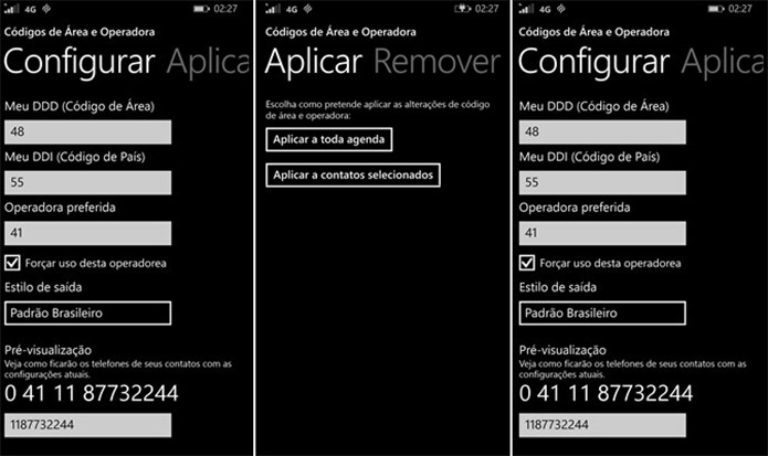 Código de Área e Operadora ajuda usuário a alterar sua agenda automaticamente (Foto: Divulgação/Windows Store)