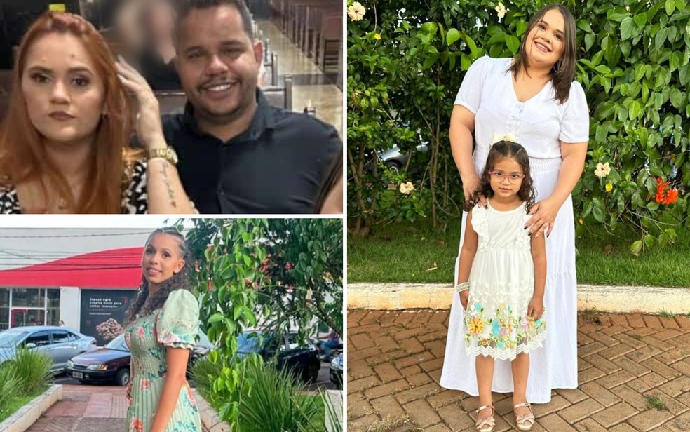 Thalita Rafaella Nogueira, Thiago Cândido Martins, Júlia Gabriella Martins, Mariany Cândido Martins e a filha, Maria Alice Martins Pereira, de 4 anos, em Goiás — Foto: Arquivo pessoal/Anna Paula Ferreira Silva