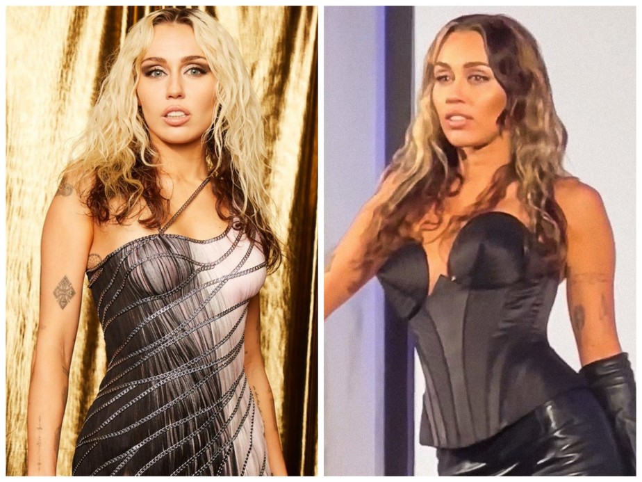 Cantora Miley Cyrus aparece com novo visual em evento de moda