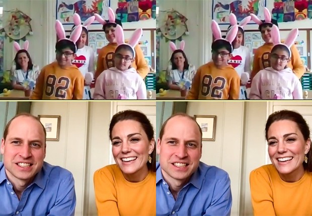 Kate Middleon e William fazem chamada em vídeo com crianças em escola (Foto: Reprodução/Instagram)