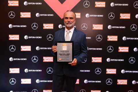 Reinaldo Varela, da Divino Fogão, durante o Prêmio Melhores Franquias do Brasil 2019