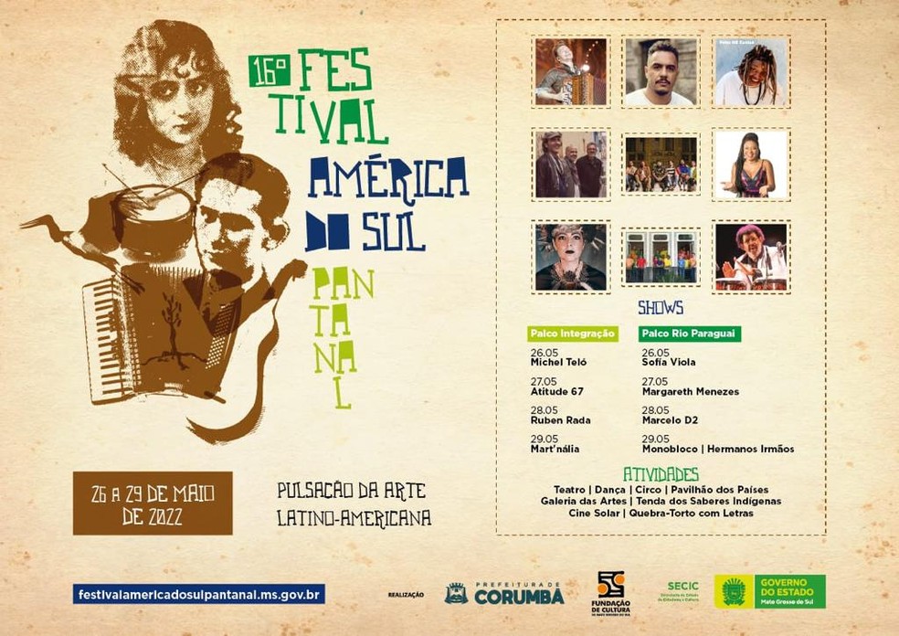 Veja a programação completa da 16ª edição do Festival América do Sul Pantanal — Foto: Divulgação