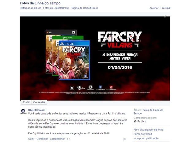 'Far Cry Villains' conta histórias dos vilões da série: Vaas e Pagan Min (Foto: Reprodução/Facebook)