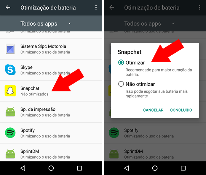 Otimize a bateria do Snapchat no Android (Foto: Reprodução/Paulo Alves)
