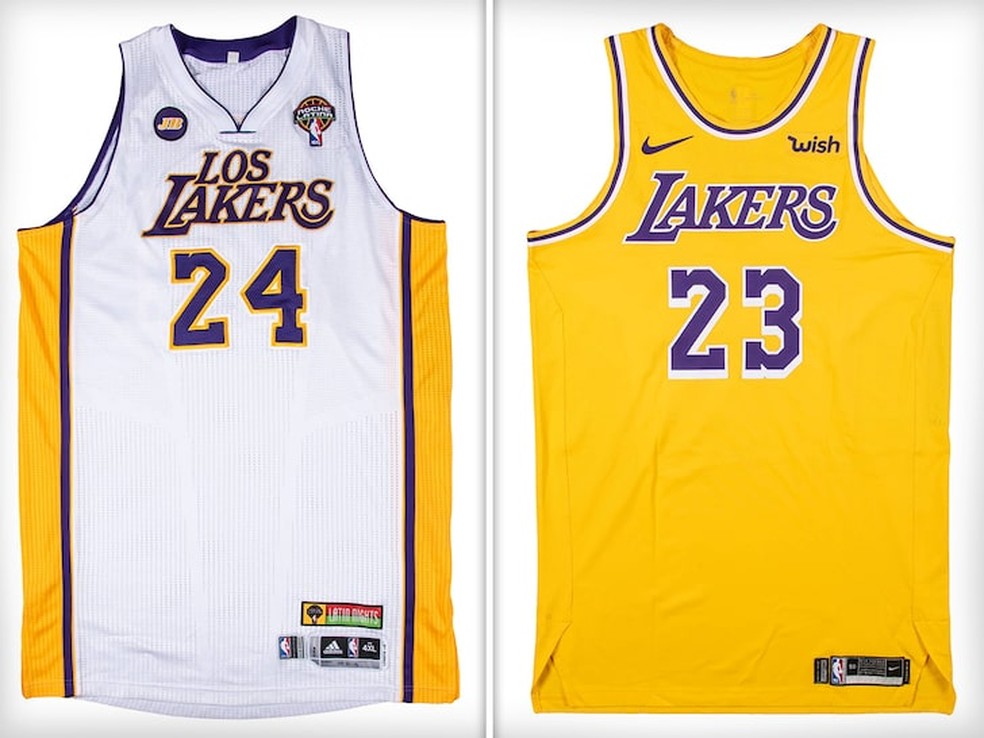 Camisas raras de Kobe Bryant e LeBron James estão em leilão nos Estados Unidos — Foto: Divulgação