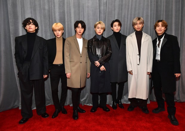 BTS no red carpet do Grammy  (Foto: Getty Images)