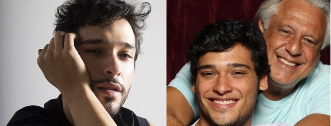 Bruno Fagundes e o pai, Antonio Fagundes — Foto: Maria Isabel Oliveira/Agência O Globo e Reprodução/Instagram
