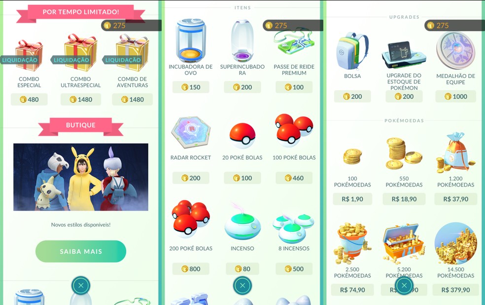Como usar os presentes e ganhar itens de graça em Pokémon GO