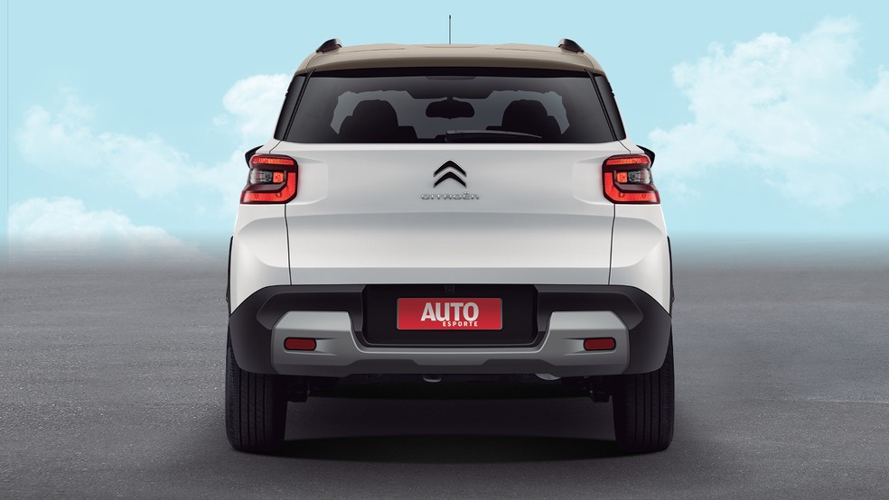 Projeto CC24 da Citröen - Diferentemente da Spin, que tem perfil de minivan, CC24 será um SUV; lanterna traseira é diferente da usada no C3 e vai invadir a lateral; pintura bitom estará disponível — Foto: Projeção: João Kleber Amaral