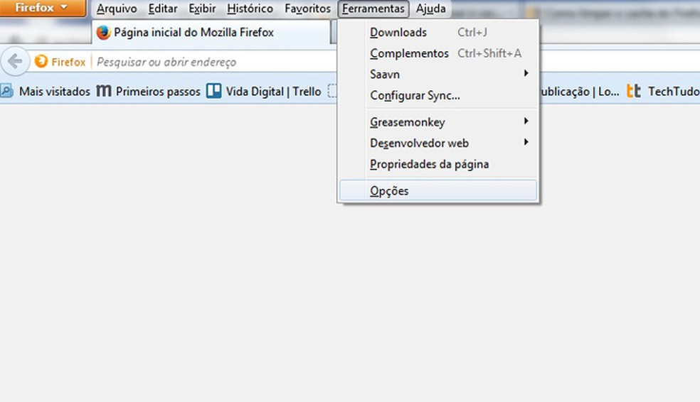 limpar internet cache firefox