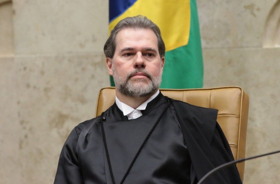 O ministro Dias Toffoli na cerimônia em que tomou posse na presidência do Supremo Tribunal Federal — Foto: CNJ/Agência Brasil