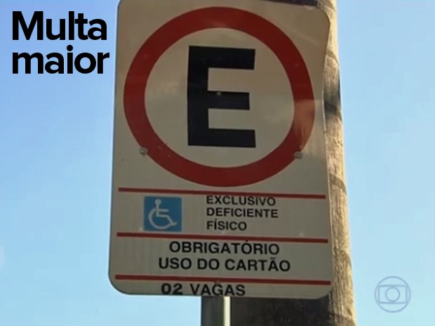 Multa por uso indevido de vaga reservada a deficientes ou idosos vai ficar mais cara (Foto: TV Globo)