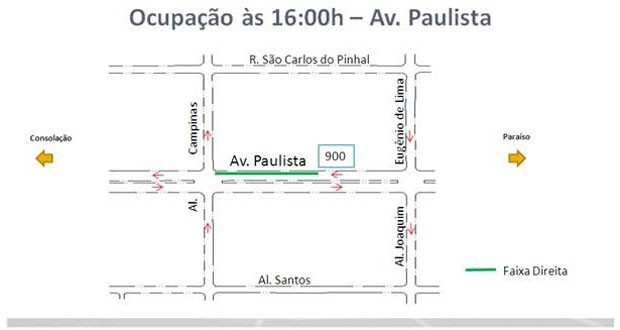 Interdições têm início às 16h desta quarta-feira (30), na Avenida Paulista (Foto: Divulgação: CET)