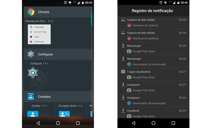 Widget mostra registro de todas as atividades do Android (Foto: Reprodução/Raquel Freire)