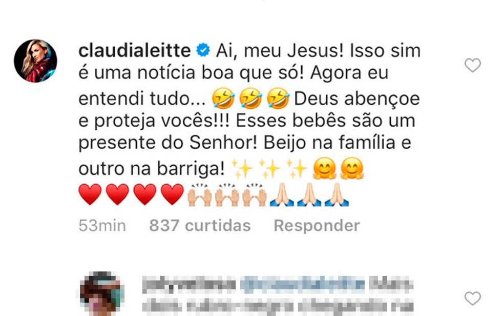 Claudia Leitte foi um dos artistas que comentaram post feito por Ivete Sangalo (Foto: Reprodução/Instagram)