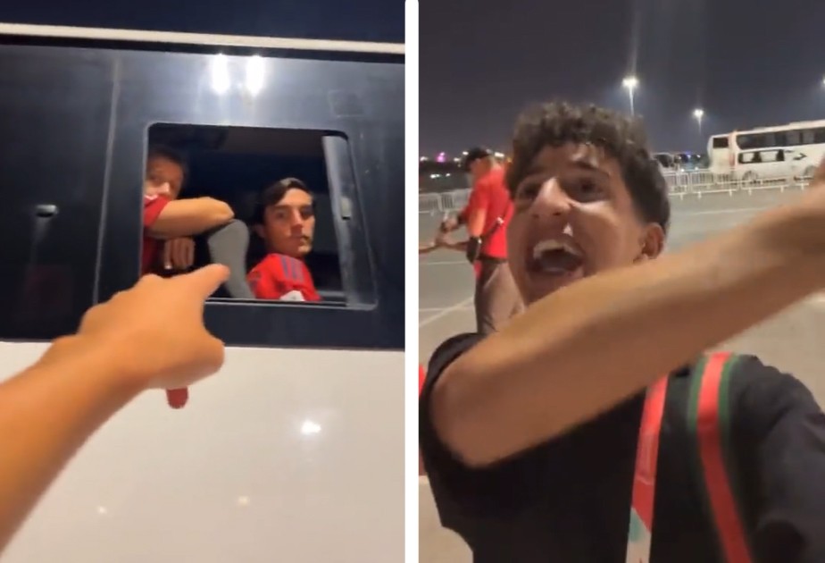 Vídeo de torcedor marroquino mostrando caminho do aeroporto para jogadores da Espanha viraliza