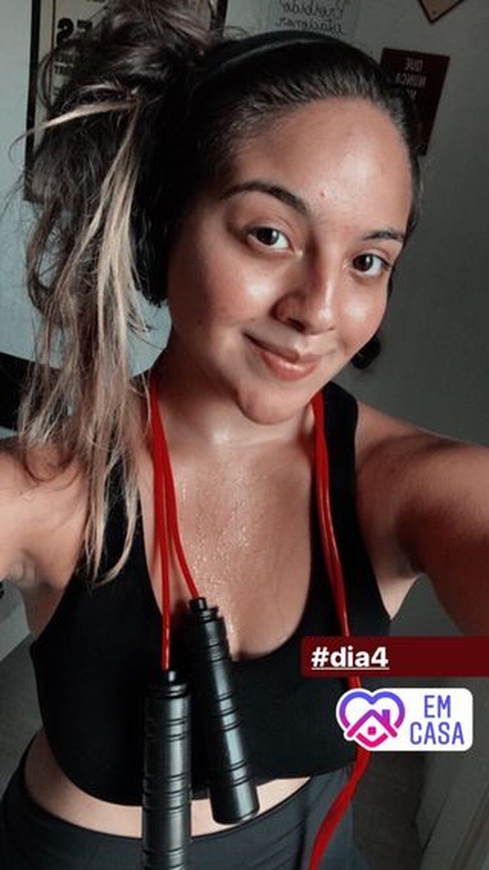 Juliana usa as redes sociais para compartilhar sua rotina de treino, com isso, ela busca inspirar outras pessoas — Foto: Arquivo pessoal/ Juliana