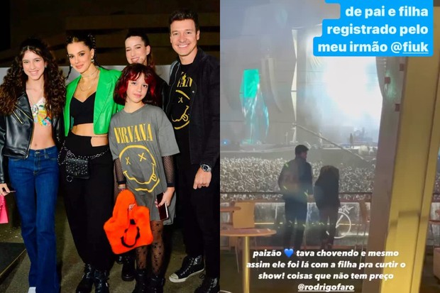 Fiuk registra Rodrigo Faro com a filha no show da Demi  (Foto:  Reprodução/ Instagram)