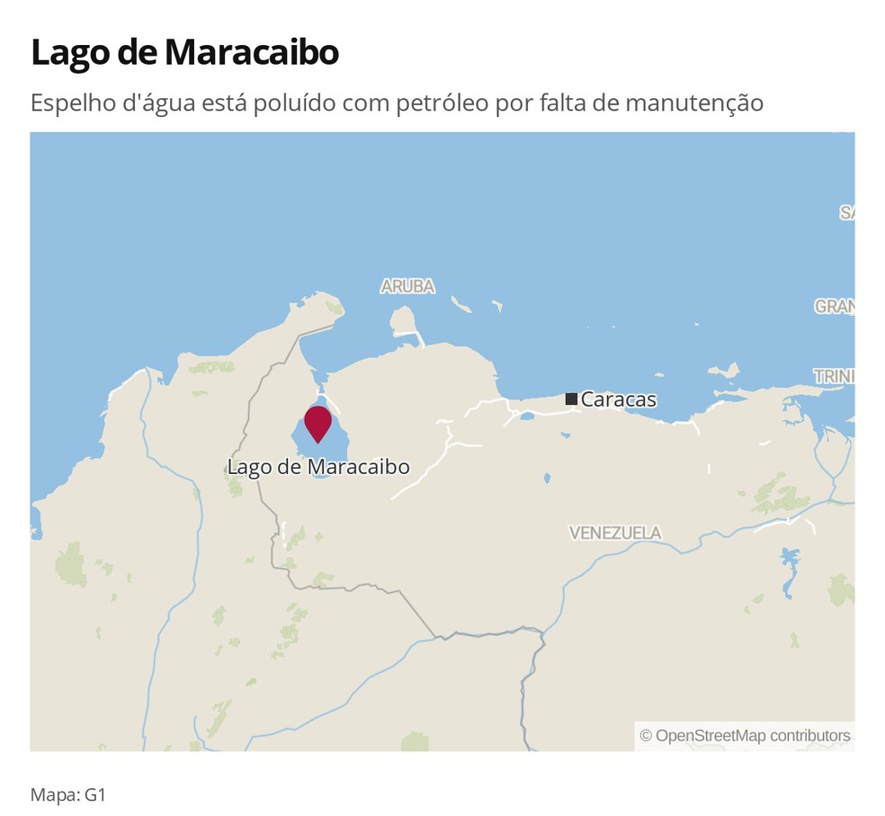 Mapa: Lago de Maracaibo, na Venezuela  Foto: Mundo/G1