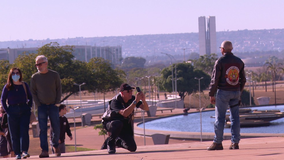 Turistas em Brasília — Foto: TV Globo/Reprodução
