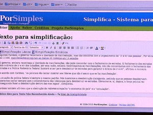 Programa desenvolvido na USP de São Carlos simplifica textos (Foto: Reginaldo dos Santos/EPTV)