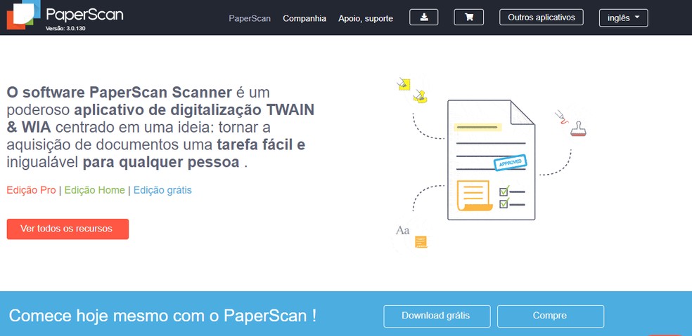 PaperScan: programa para digitalizar documentos tem recursos  — Foto: Reprodução/Carol Fernandes