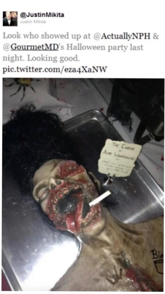 Neil Patrick Harris pede desculpas por bolo de cadáver de Amy Winehouse (Foto: Reprodução/Twitter)